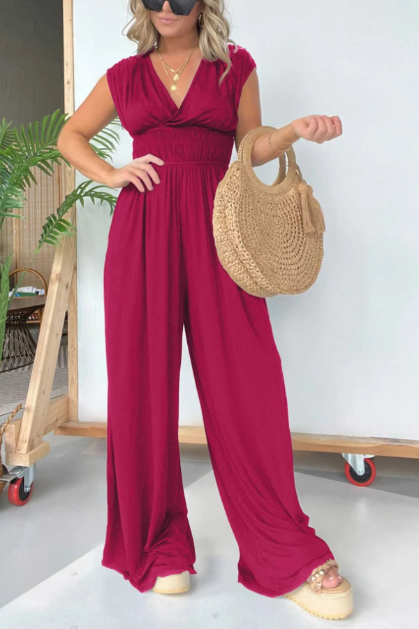 2024 V-NECK WIDE LEG JUMPSUIT (BUY 2 FREE SHIPPING)