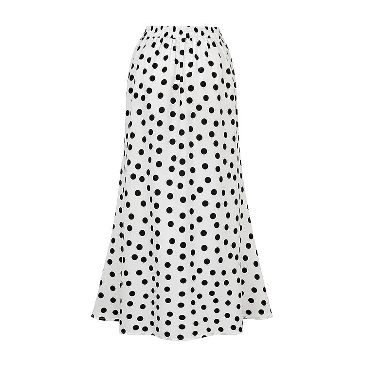 Maillot de bain une pièce à volants et imprimé pois, asymétrique, découpé et jupe 