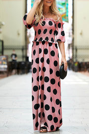 Elastic temperament polka dot printed skirt