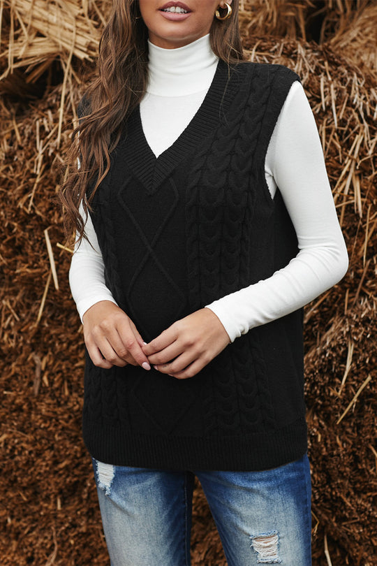 Oversized Vest Knit Sweaters Tank Pullover Fall Outfit