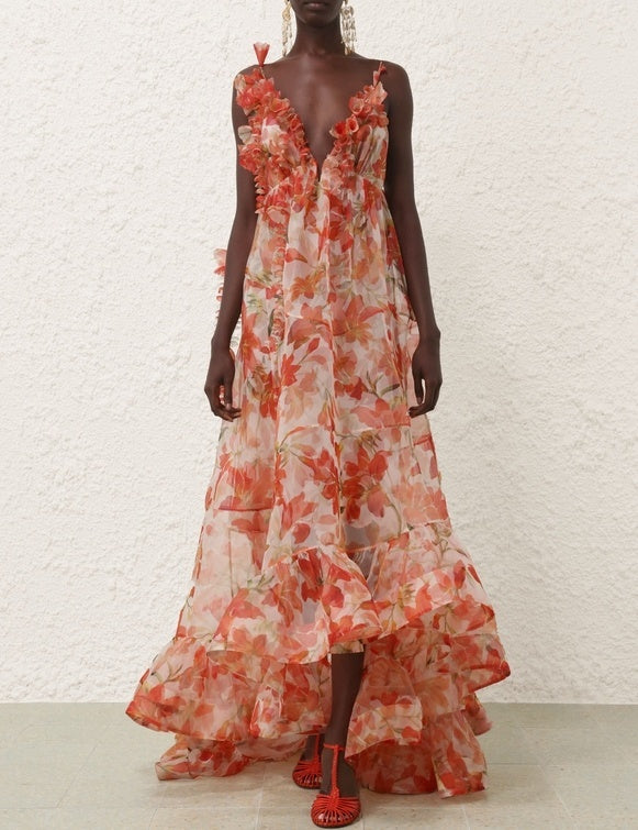 TRANQUILLITY FLORAL STRAP GOWN