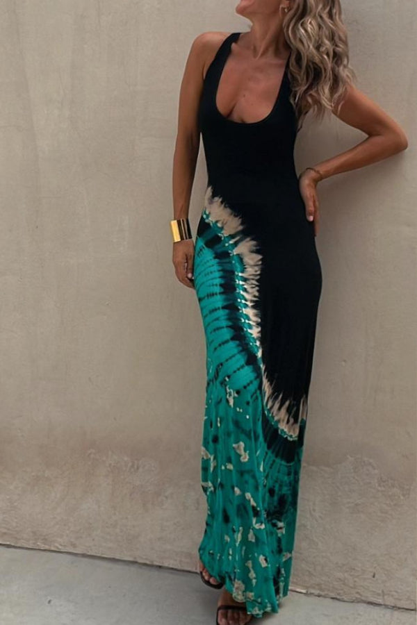 Maxikleid mit Stretch-Rücken und Batikmuster „Starry Sky“ 