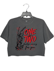 One Two Freddy's Coming For You Halloween Crop Top