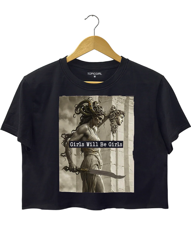 Medusa With The Head Of Perseus Crop Top