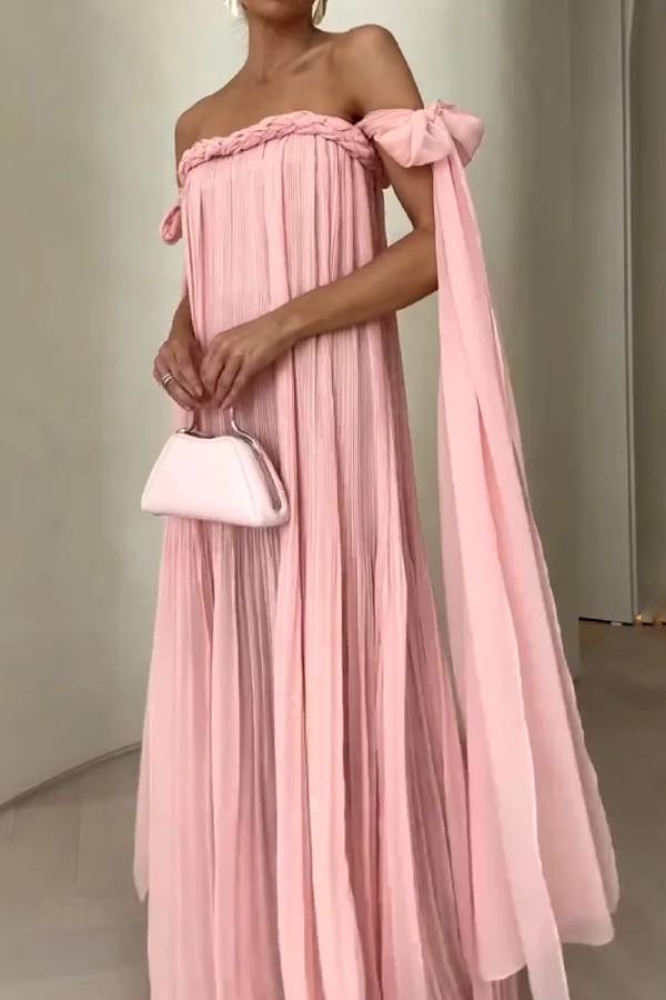 Robe élégante à lacets et épaules dénudées