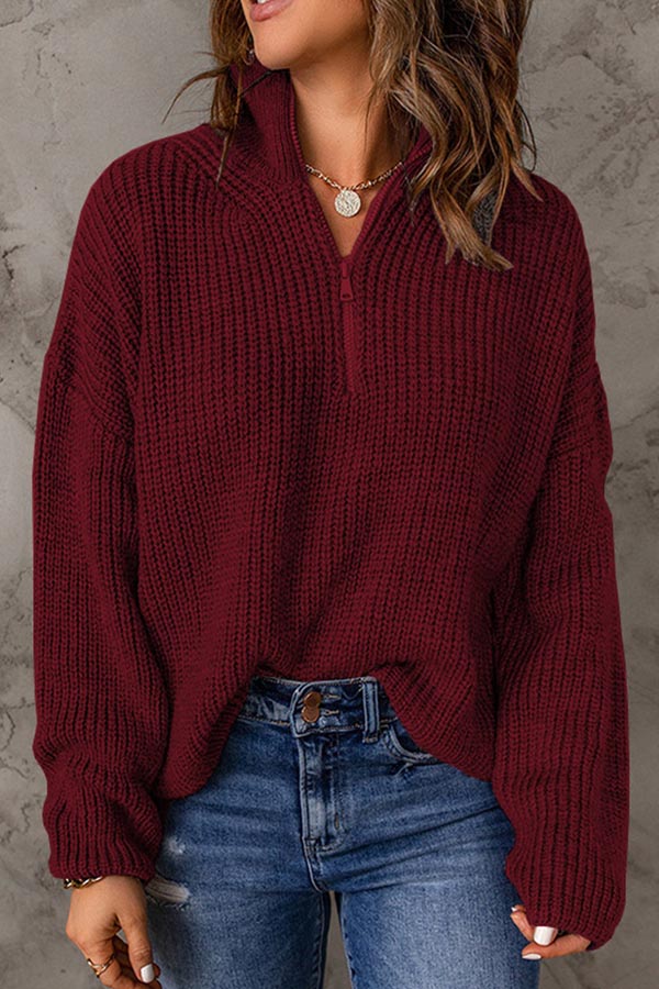 pull ample à col roulé de couleur unie