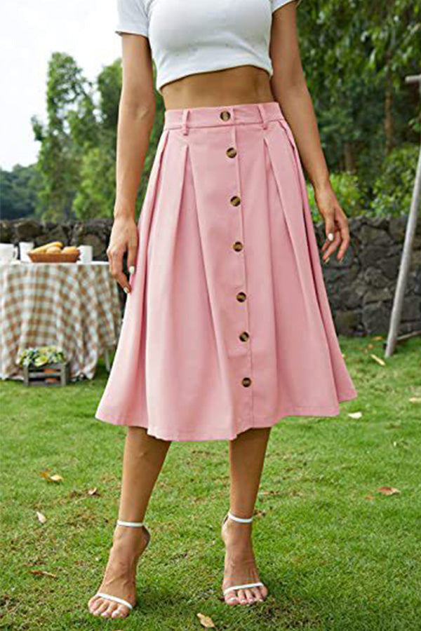 Lässiger Rock mit geformter Taille und Knopfleiste, Prinzessinnenkleid