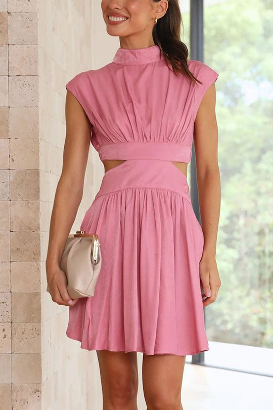 Robe mini de fête à découpes à la taille pour la meilleure partie de la journée 
