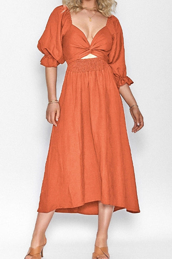 FRENCH RUFFLED LANTERN SLEEVES MULTI-WEAR DRESS