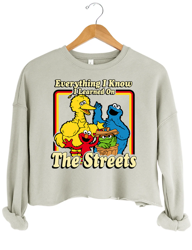 Everything I Know l Learned On The Streets Crop Sweatshirt