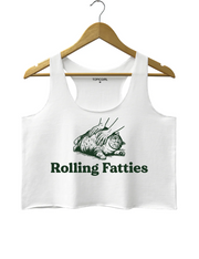 Cat Rolling Fatties Crop Tank Top