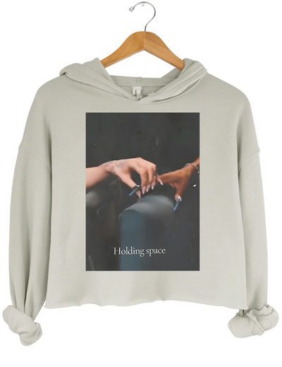 Holding Space Ariana Cynthia Finger Hold Defying Gravity Crop Hoodie