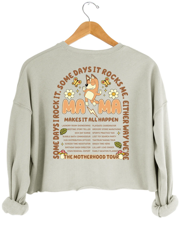 The Motherhood Tour Bluey Mama Crop Sweatshirt