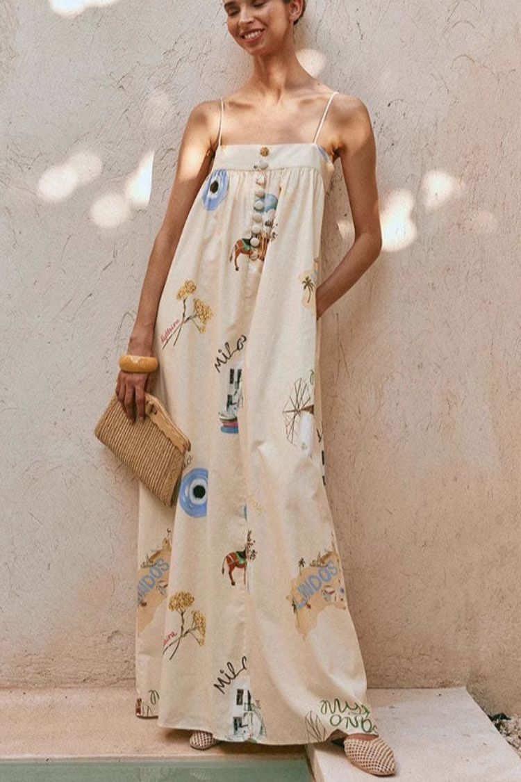 Robe longue ample dos nu en lin mélangé pour les fêtes