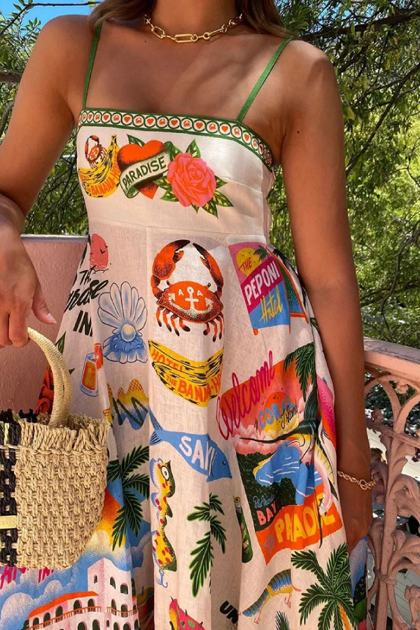Summer Vacation Style Suspender Dress