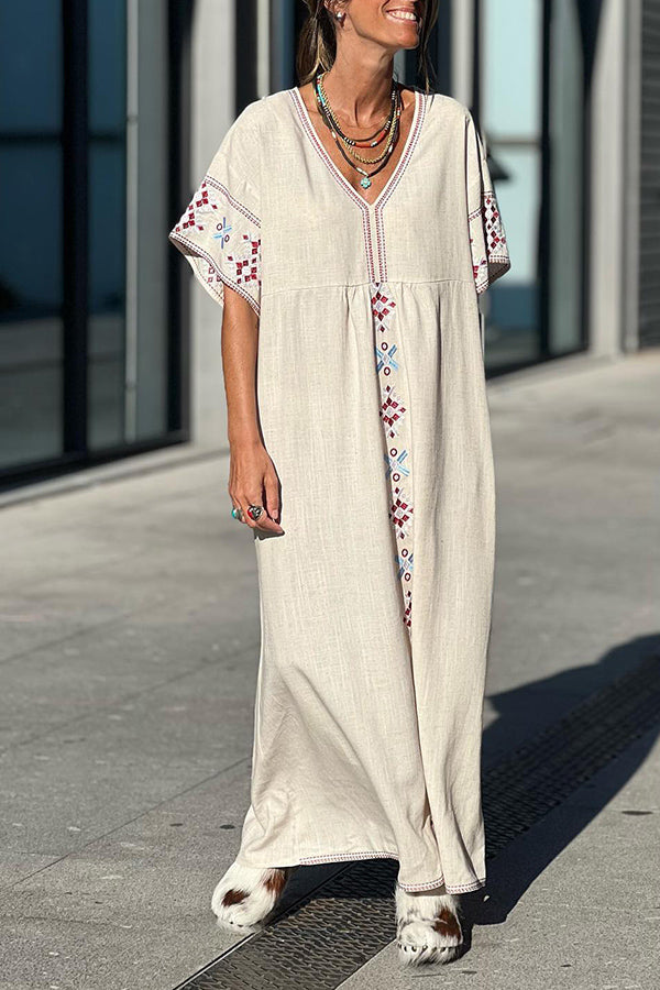 Linen Blend Oversized Dress