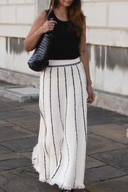 Striped Fringed Knitted Skirt