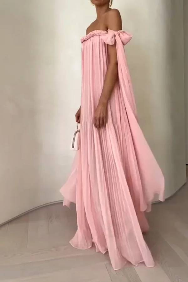 Robe élégante à lacets et épaules dénudées