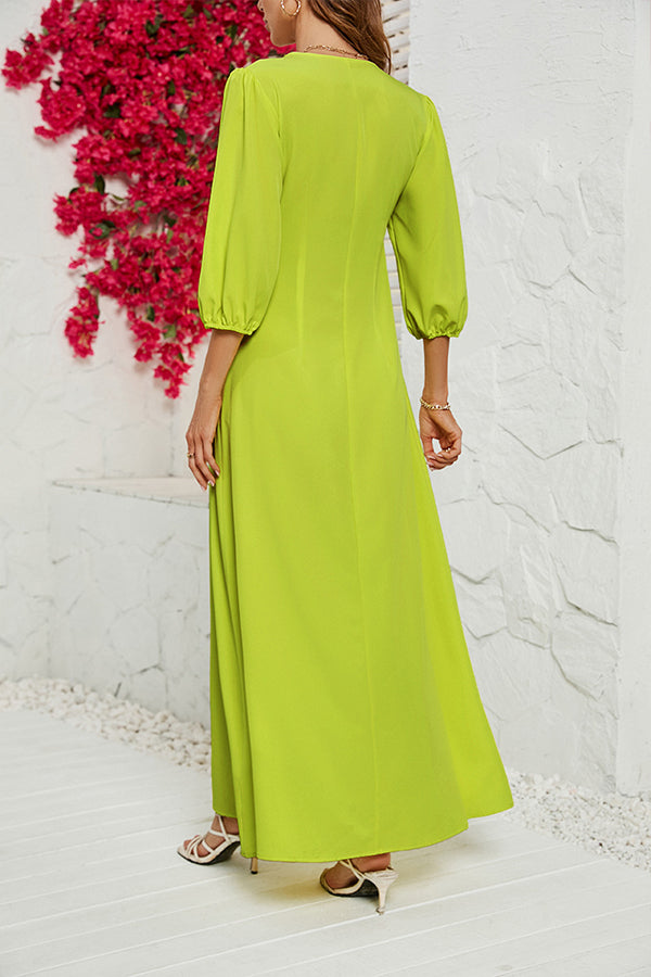 lässiges langes Kleid mit Knöpfen