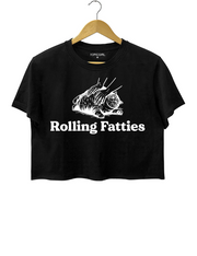Cat Rolling Fatties Crop Top