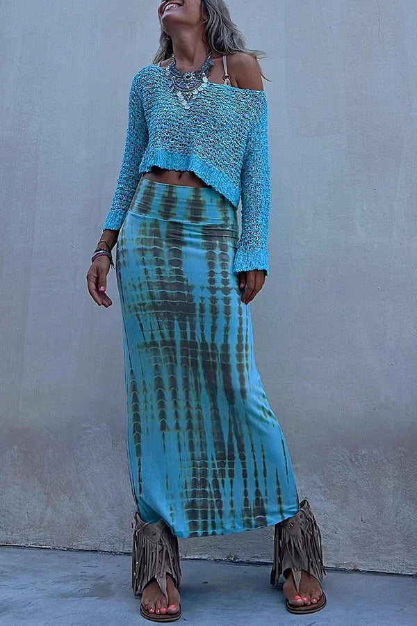 Jupe longue taille élastique tie-dye Adoring Memories