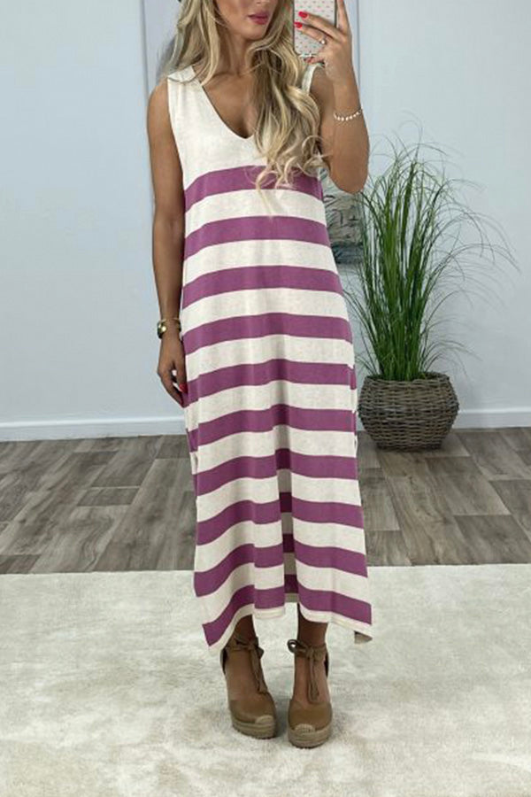 Casual Striped Slip Dress
