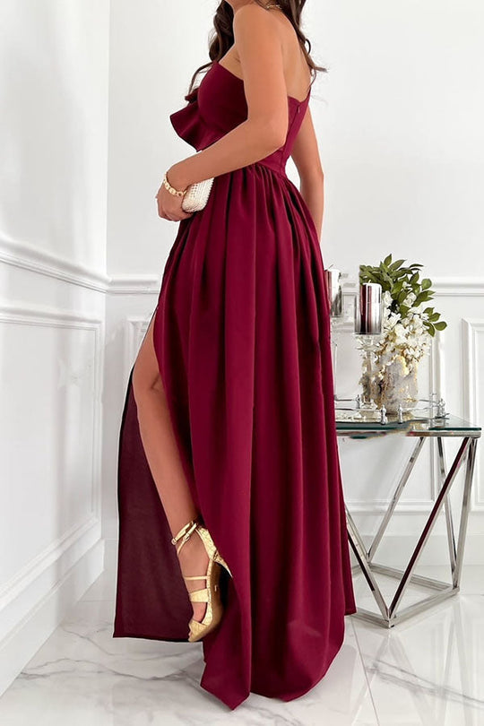 Robe longue de soirée asymétrique à volants Darling Muse 