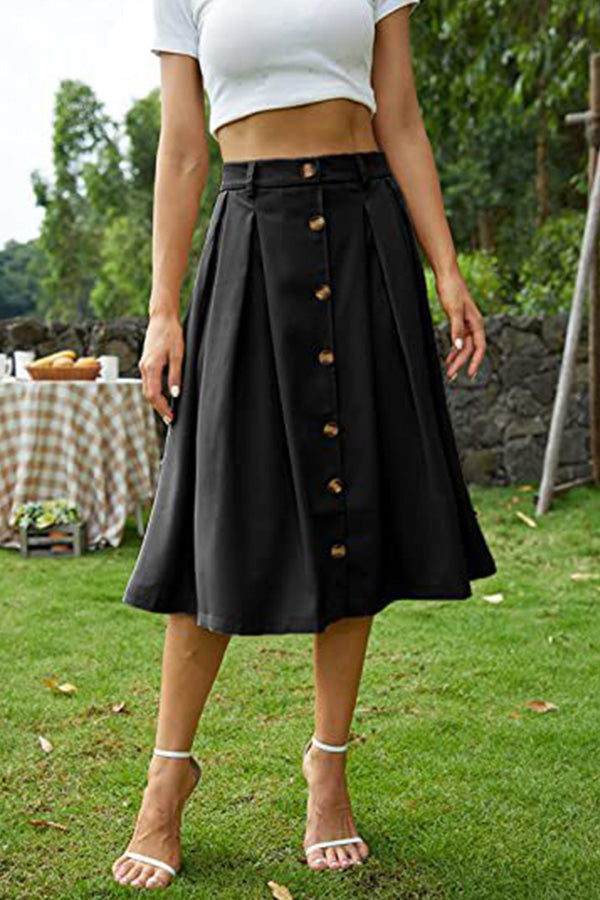 Lässiger Rock mit geformter Taille und Knopfleiste, Prinzessinnenkleid
