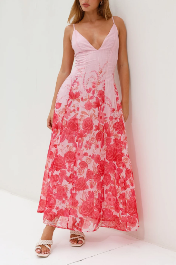 Robe longue rose Raise The Roof