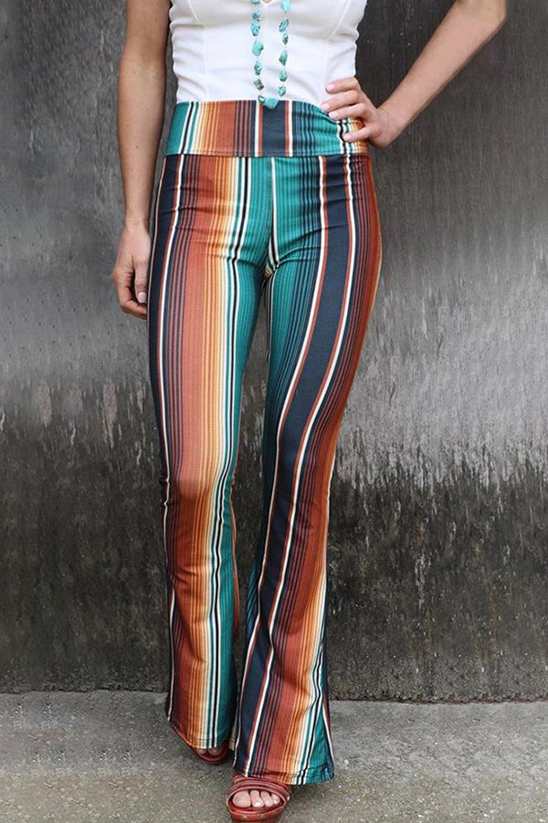 Modische, enge Freizeithose mit hoher Taille und Schlaghose 