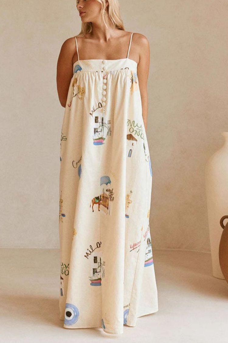 Robe longue ample dos nu en lin mélangé pour les fêtes