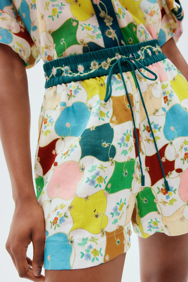 Modisches Hemd-Shorts-Set mit Graffiti-Print