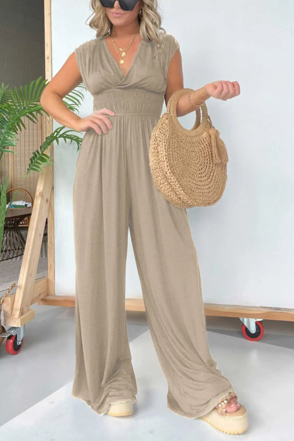 2024 V-NECK WIDE LEG JUMPSUIT (BUY 2 FREE SHIPPING)