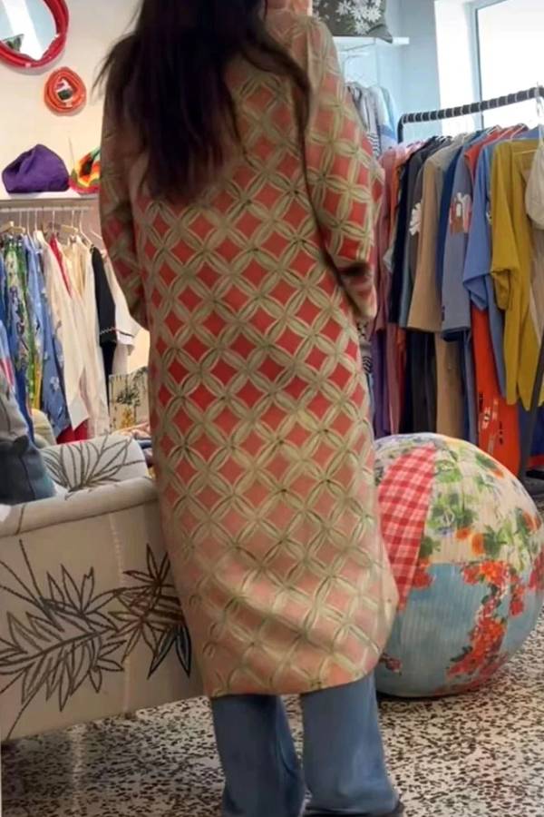 Fashion Retro Double-sided Print Cardigan