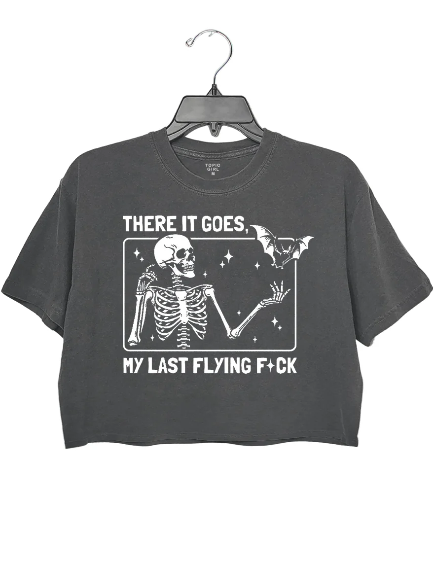 There lt Goes My Last Flying F*ck Halloween Crop Top