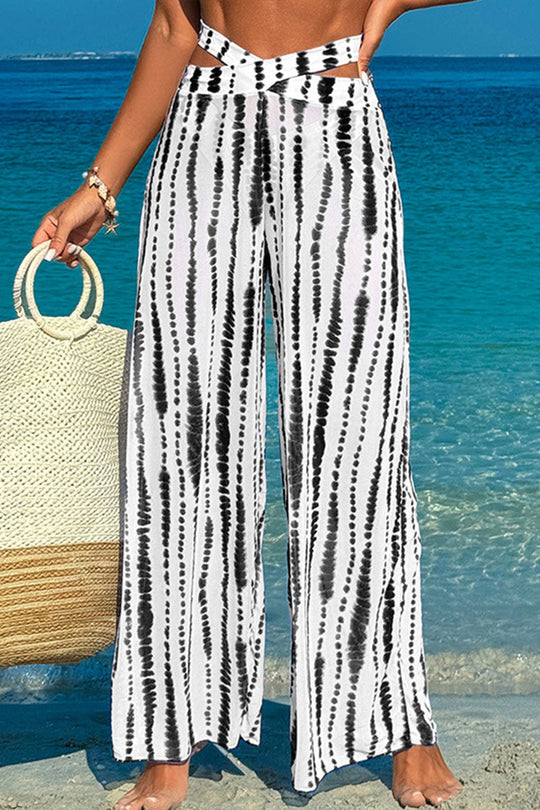 Leopard print suspender swimsuit three-piece swimsuit