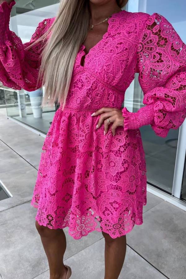 Robe de ville sexy en dentelle soluble dans l'eau creuse 