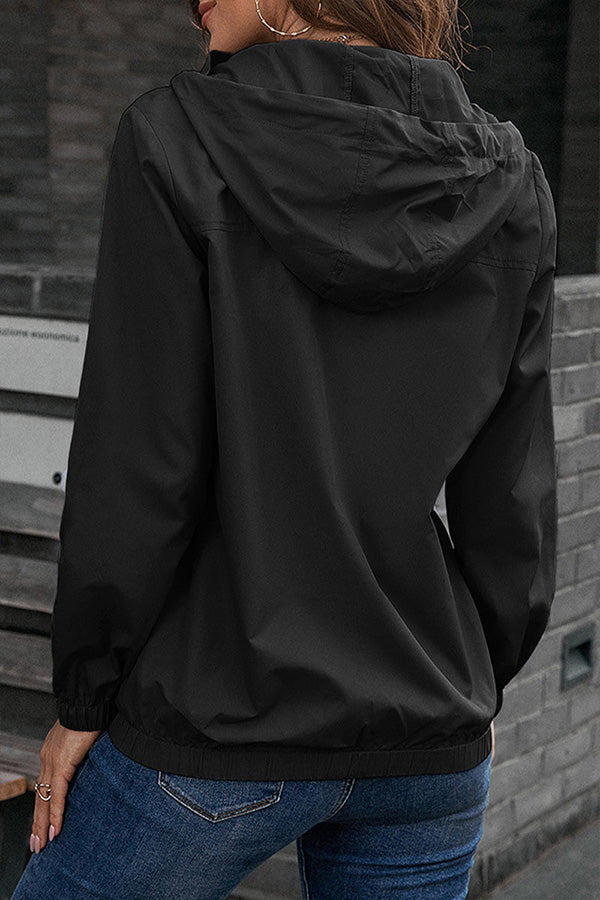 Casual Sportswear Solid Pocket Hooded Collar Outerwear