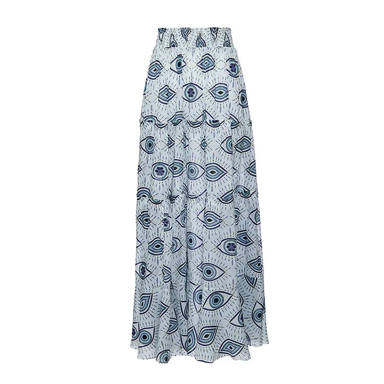 Maillot de bain une pièce et jupe imprimé Evil Eyes 