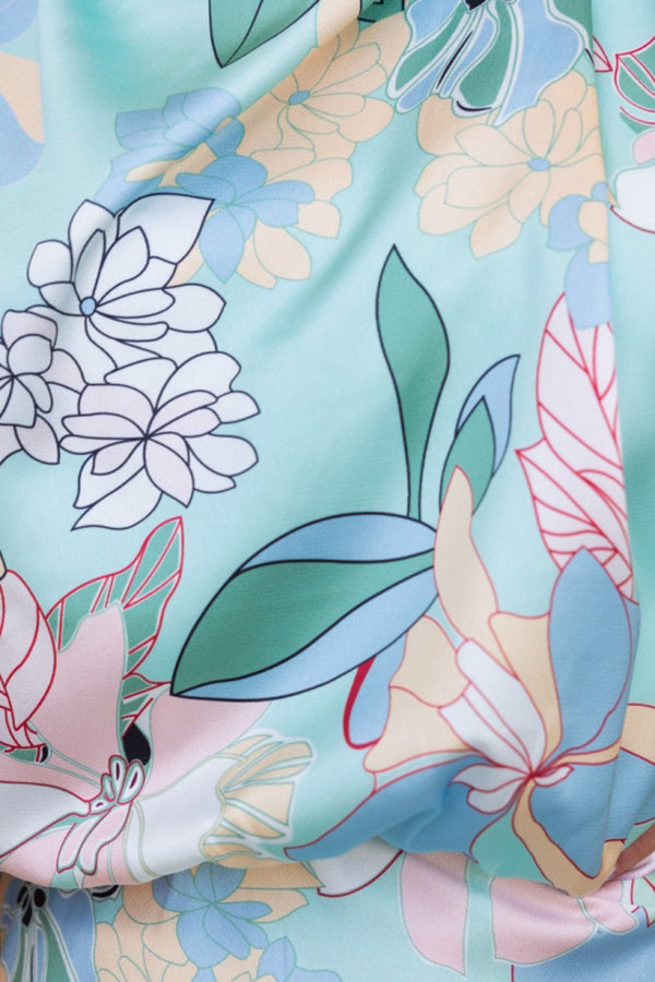 Robe longue à fleurs et col licou, taille élastique, motif Love In The Garden 