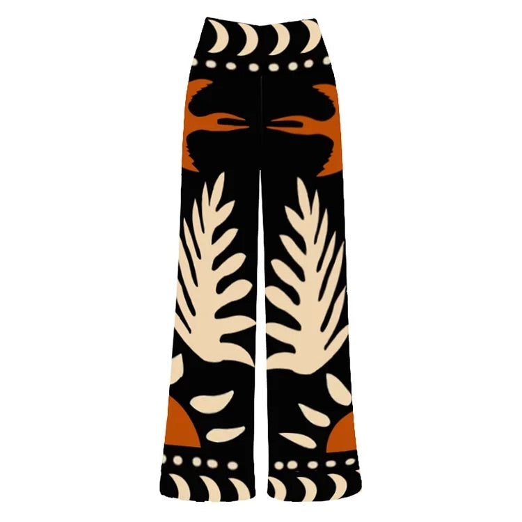 Maillot de bain bikini imprimé à une épaule et pantalon 