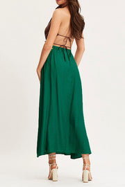 A-line swing skirt high waist hollow solid color skirt