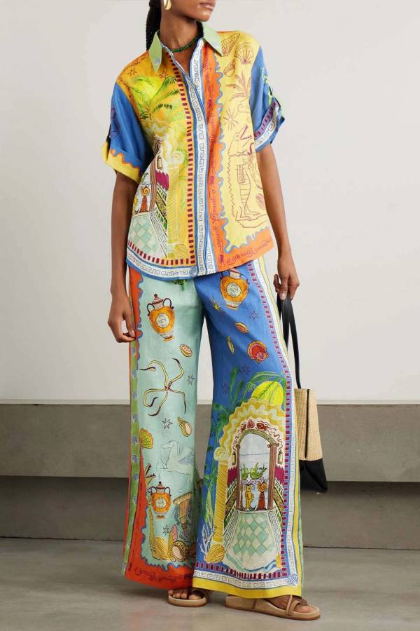 Unique Summer Fantasy Print Short-sleeved Loose Shirt