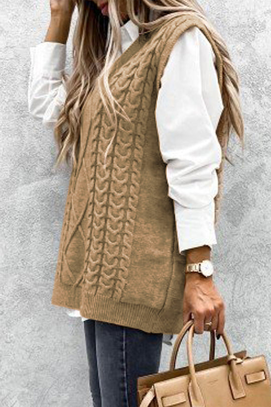 Gilet surdimensionné, pull en tricot, débardeur, tenue d'automne