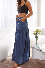 Penelope Blue Denim Midi Skirt