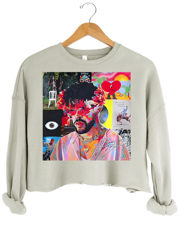 Bad Bunny Dtmf Colorful Crop Sweatshirt
