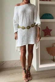 Sunny Somewhere Knit Batwing Sleeve Loose Cover-up Cape