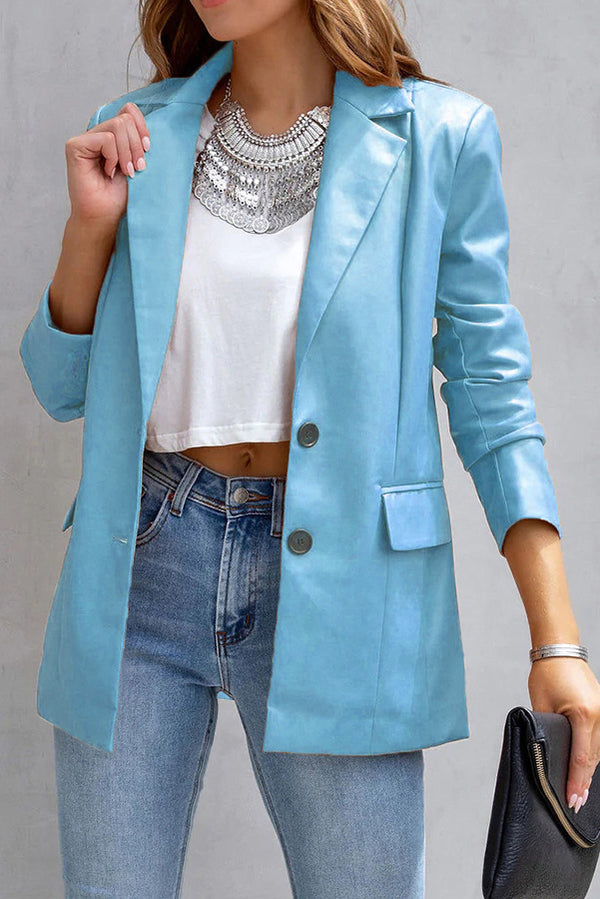 Blazer en similicuir à poches FASHION AFFAIRS