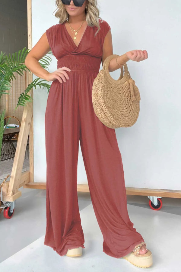 2024 V-NECK WIDE LEG JUMPSUIT (BUY 2 FREE SHIPPING)