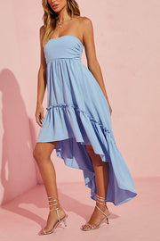 Jorga strapless midi dress blue